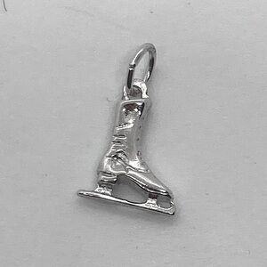 Vtg Sterling Silver Ice Skate Figure Skate Boot  Charm / Mini Pendant .7”